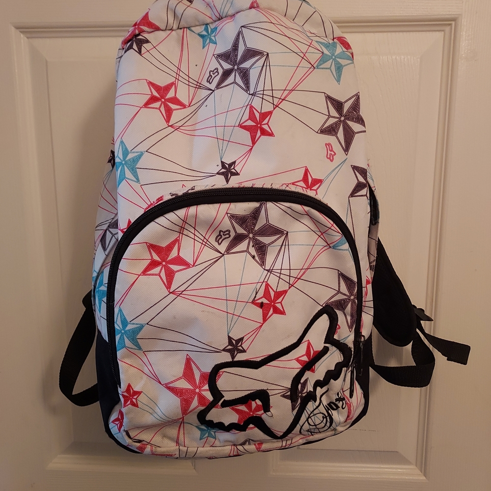 Star Pattern Backpack with Logo